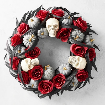 Spooky Soirée Halloween UV Protected Pre-Lit Faux Wreath & Garland