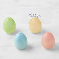 Alabaster Easter Egg Name Card Holders, Set of 4