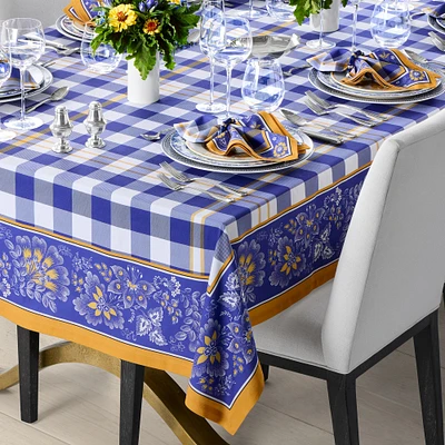 Gingham Floral Tablecloth