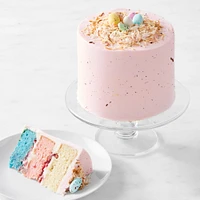 Easter Egg Three-Layer Vanilla Cake with Fresh Strawberries, Serves 8-10