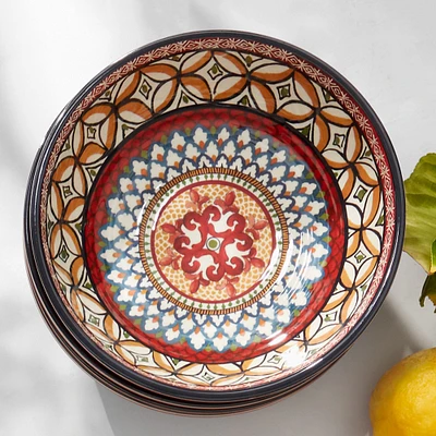 Sicily Red Outdoor Melamine Bowls, Set of 4