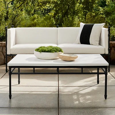 Calistoga Outdoor Fiberstone Rectangular Coffee Table (48")