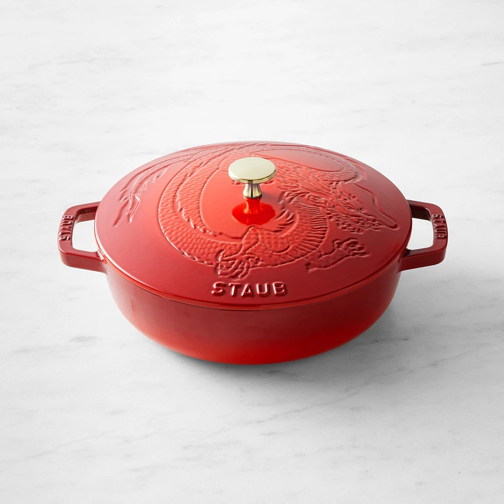 Staub Enameled Cast Iron Braiser with Dragon Lid, 2 1/2-Qt.