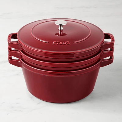 Staub Enameled Cast Iron Stackable 4-Piece Cookware Set