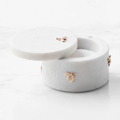 Williams Sonoma Honeycomb Marble Salt Cellar