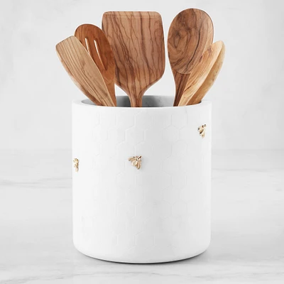 Williams Sonoma Honeycomb Marble Utensil Holder