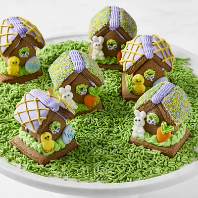 Mini Easter Gingerbread Houses, Set of 6