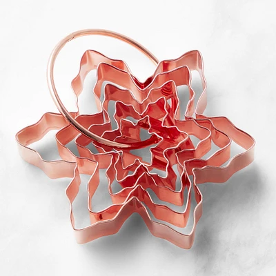 Williams-Sonoma Copper Snowflake Cookie Cutters on Ring, Set of 5