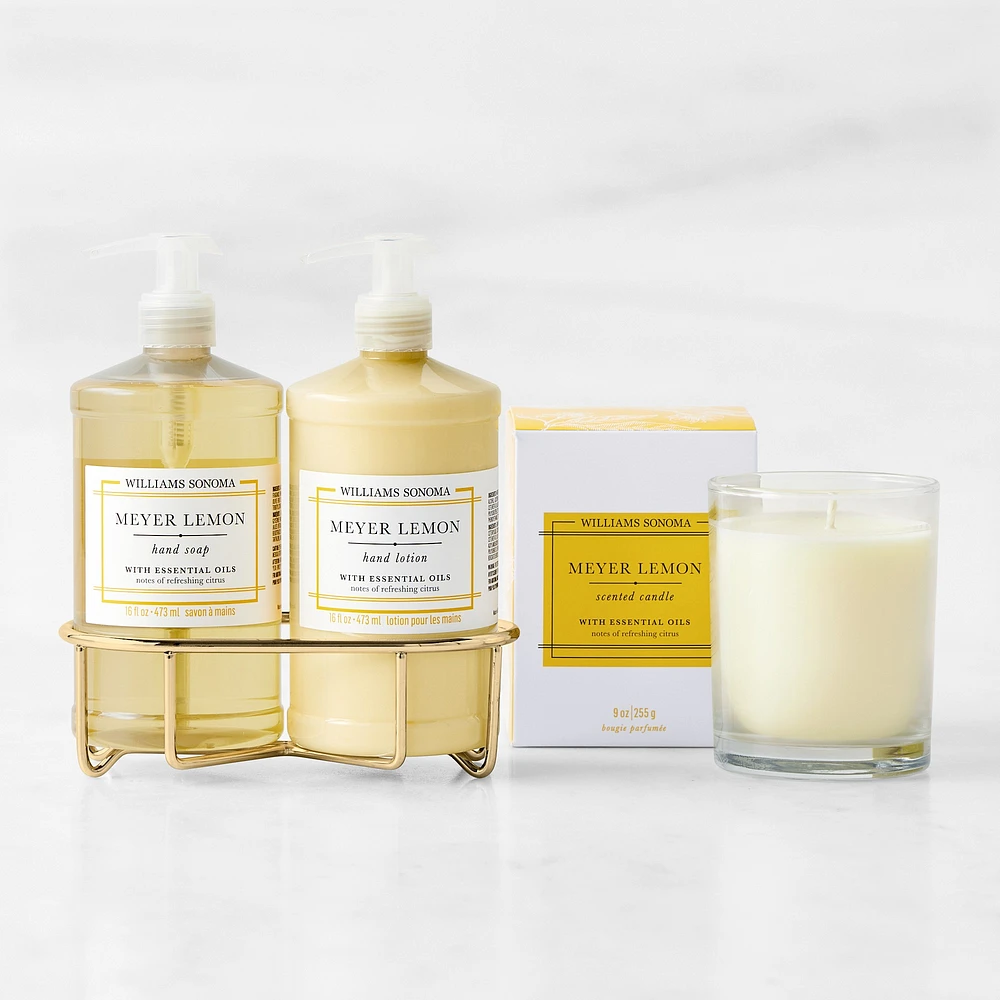 Williams Sonoma Meyer Lemon Hand Soap, Lotion & Candle 4-Piece Kitchen Set