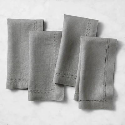 Linen Double Hemstitch Napkins, Set of 4