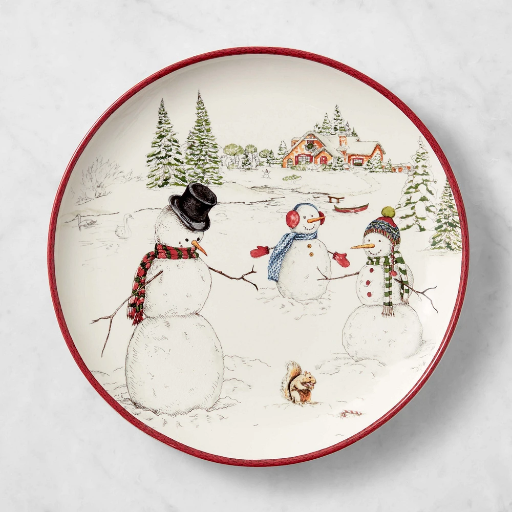 OPEN BOX: Snowman Dinner Plates, Set of 4