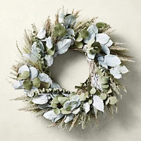 Painted Salal and Eucalyptus Live Wreath