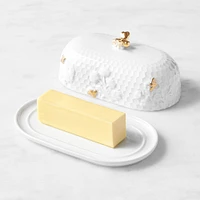 Williams Sonoma Honeycomb Porcelain Figural Butter Dish