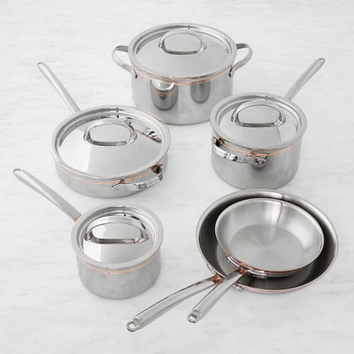 Williams Sonoma Signature Thermo-Clad™ Copper Pro -Piece Cookware Set