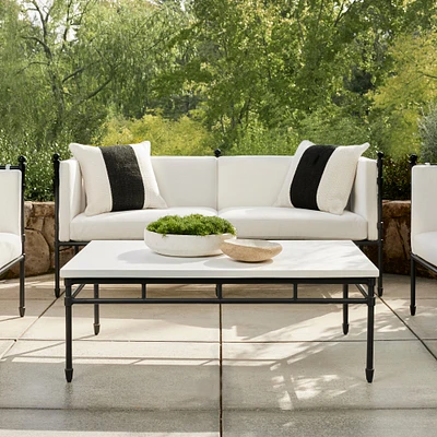 Calistoga Outdoor Fiberstone Rectangular Coffee Table (48")