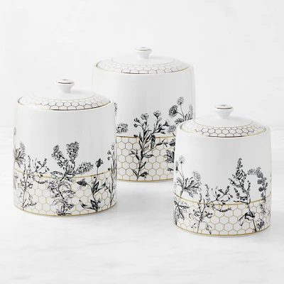 Williams Sonoma Honeycomb Porcelain Canister