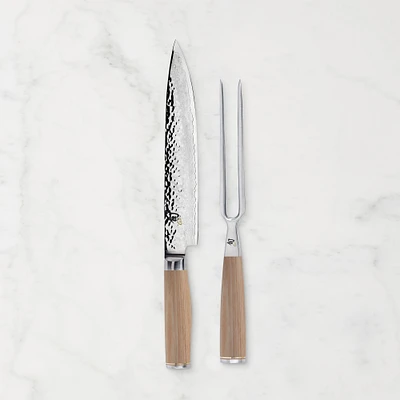 Shun Premier Blonde Carving Knife & Meat Fork Set