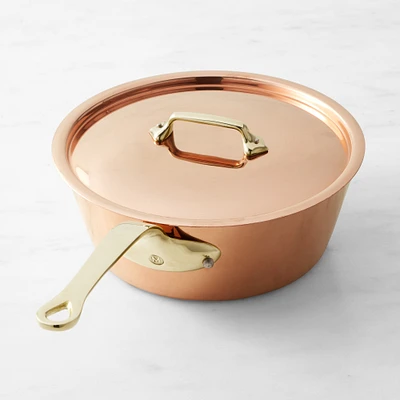 Mauviel M'250B Copper Curved Splayed Saute Pan, 3 1/2-Qt.