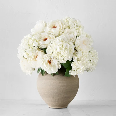 Jeff Leatham x Williams Sonoma Round White Ceramic Vase