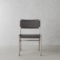 OPEN BOX: Stratton Dining Side Chair, Silverstone, Leather, Grey