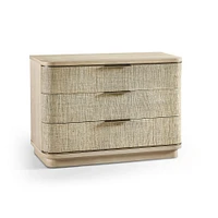 Seiche 3-Drawer Large Grass Cloth Nightstand (42")