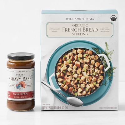 Williams Sonoma Turkey Gravy Base & French Bread Stuffing Set