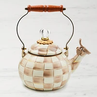 MacKenzie-Childs Mocha Check Whistling Kettle