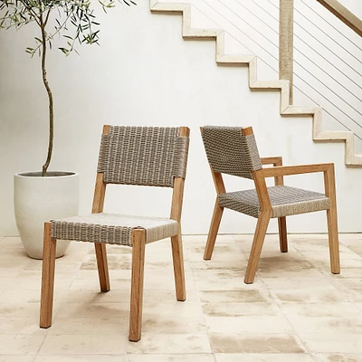 Larnaca Outdoor Natural Teak x All-Weather Weave Dining Side Chair