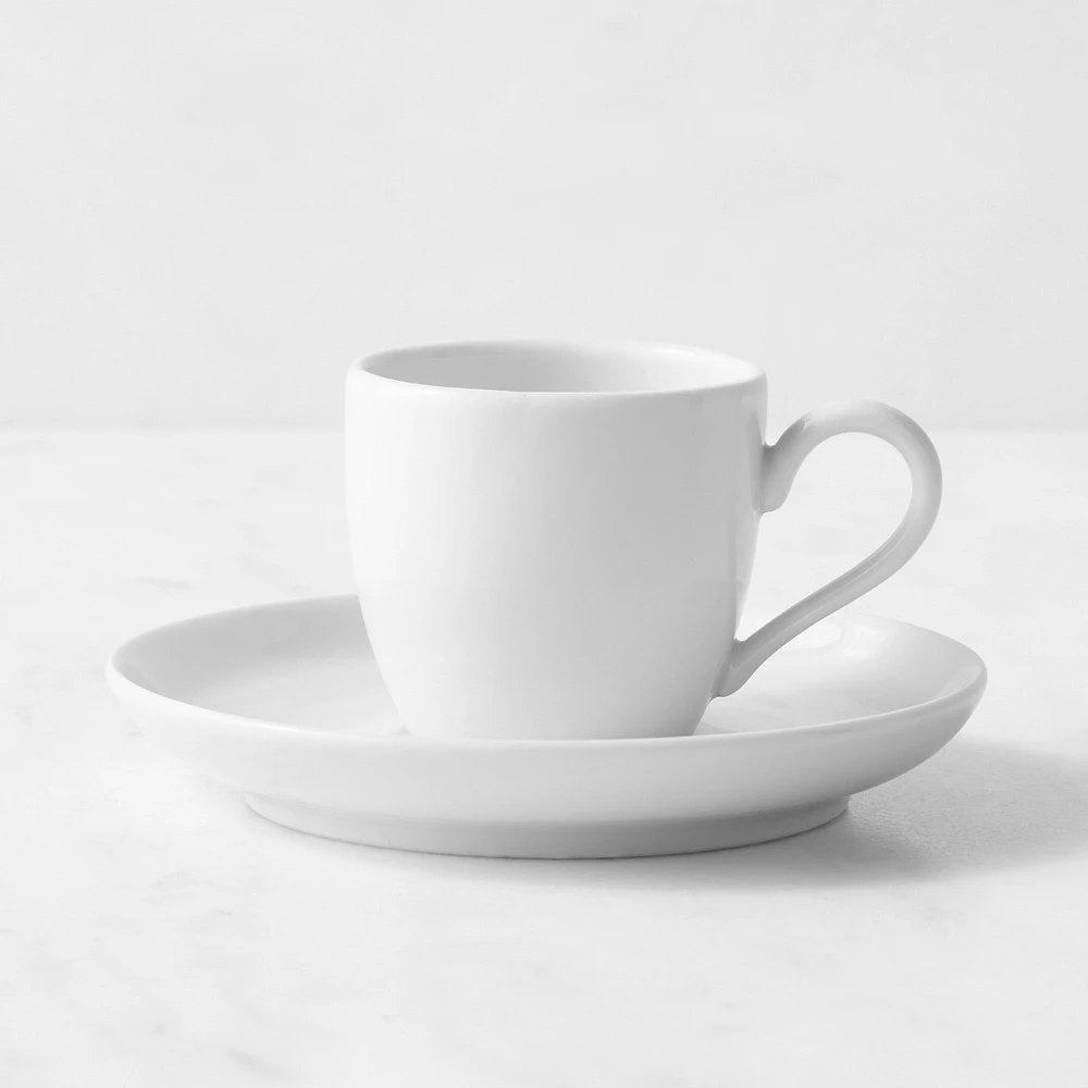 Pillivuyt Coupe Porcelain Espresso Cups & Saucers