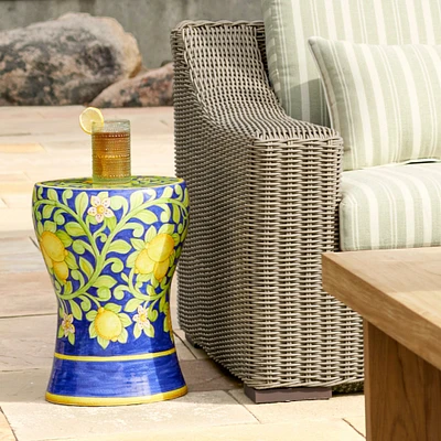 Ceramic Lemon Accent Table (13")