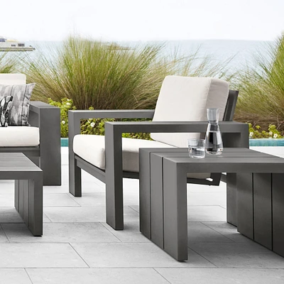 Larnaca Slate Grey Metal Outdoor Side Table (24")