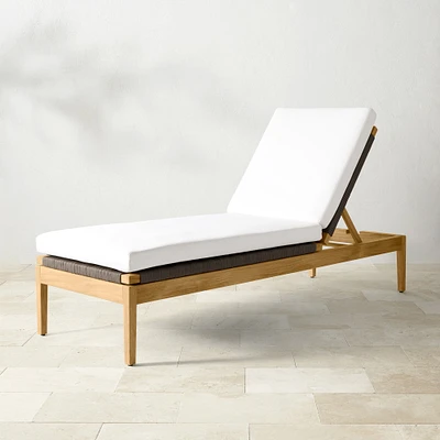 Pasadena Outdoor Teak and Brown Rope Chaise