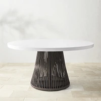 Pasadena Outdoor Fiberstone and Rope Round Dining Table (60")