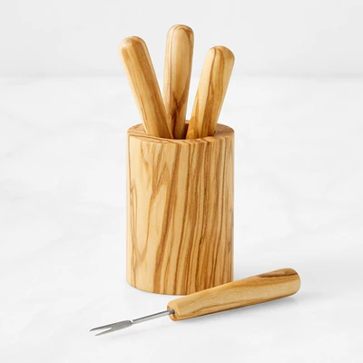 Olivewood Charcuterie Picks, Set of 4