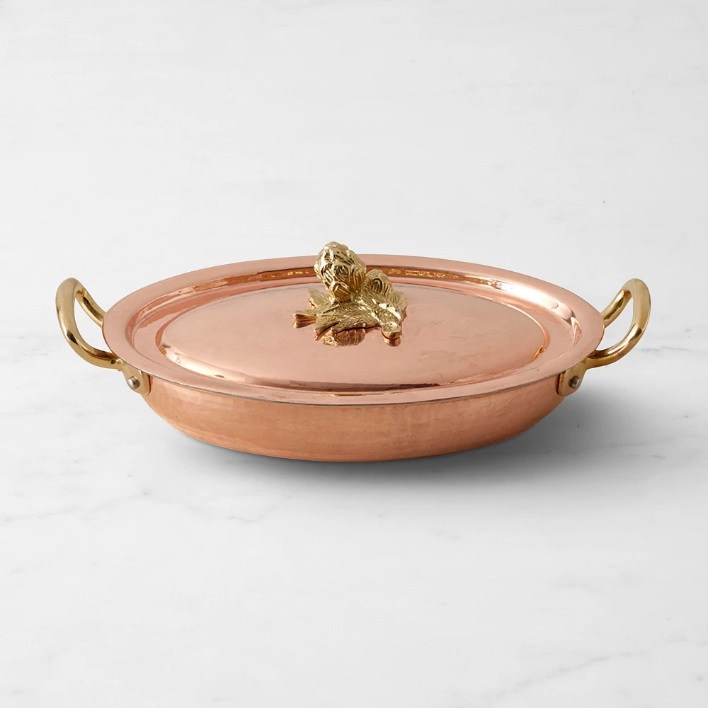 Ruffoni Historia Hammered Copper Covered Au Gratin with Artichoke Knob