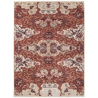 Tibetan Cloud Hand Knotted Rug, Henna