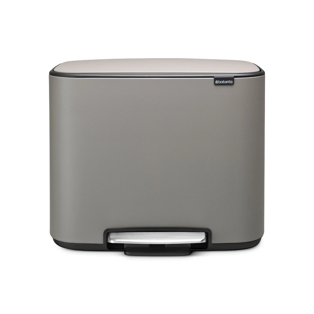 Brabantia Bo Step On Multi Compartment Recycling Trash Can, 3 x Gallon