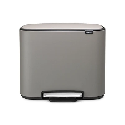 Brabantia Bo Step On Multi Compartment Recycling Trash Can, 3 x Gallon