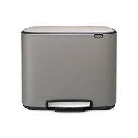 Brabantia Bo Step On Multi Compartment Recycling Trash Can, 3 x Gallon