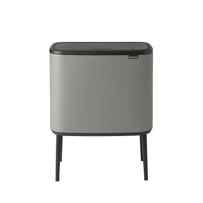 Brabantia Bo Touch Top Multi Compartment Recycling Trash Can, 3 x Gallon