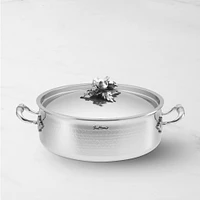 Ruffoni Opus Prima Hammered Stainless-Steel Braiser with Garlic Knob 5-Qt.