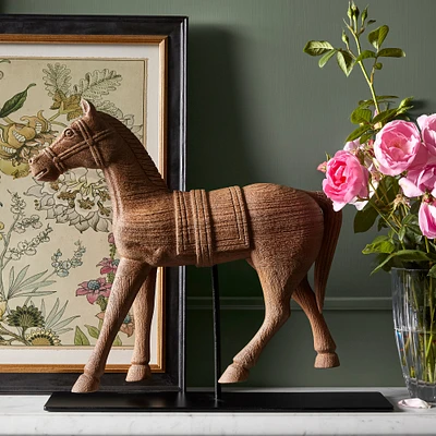 Wooden Horse On Stand