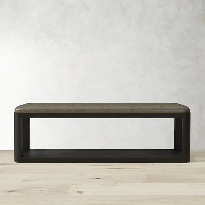 Porte Grid Tufted Bench (55")