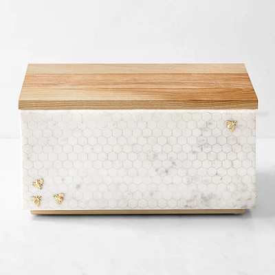 Williams Sonoma Honeycomb Marble Bread Box