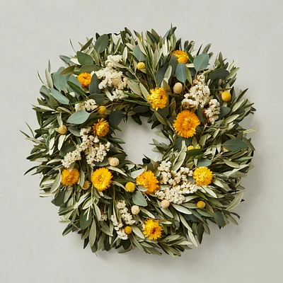 Olive Billy Button Live Wreath & Garland