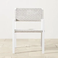 OPEN BOX: Larnaca Outdoor White Metal x All-Weather Weave Dining Armchair