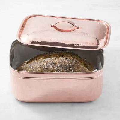 Williams Sonoma Hammered Copper Bread Box