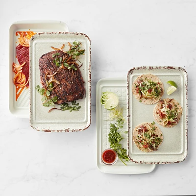 Williams Sonoma Rustic 4-Piece Grill Marinade & Prep Trays