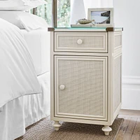 Sylvie Cane 1-Drawer Cabinet Nightstand (18”)