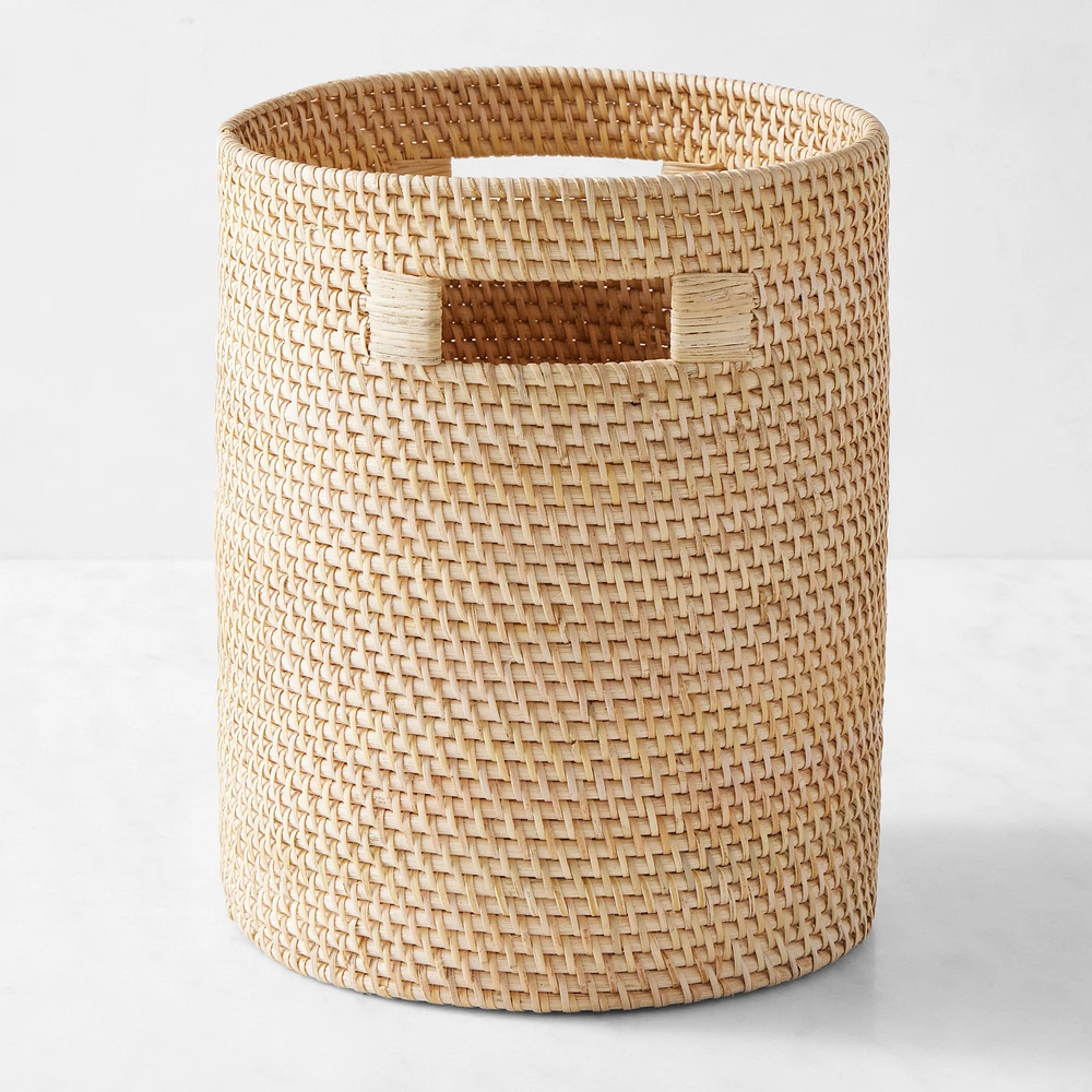 Hold Everything Rattan Woven Trash Bin